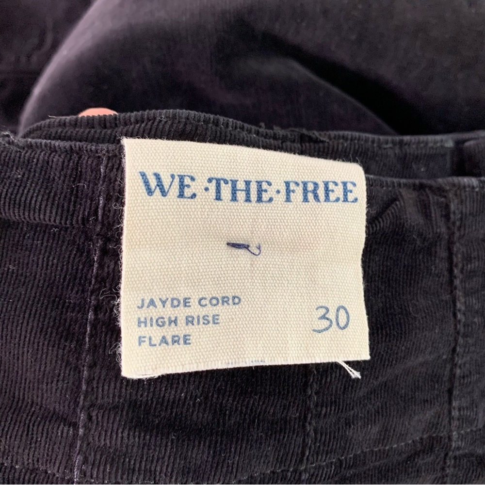 NEW Free People Jayde Corduroy High Rise Flare Black Pants 30 - Picture 8 of 16